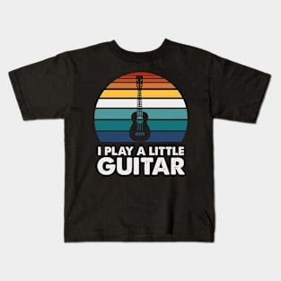 i play a little guitar Kids T-Shirt